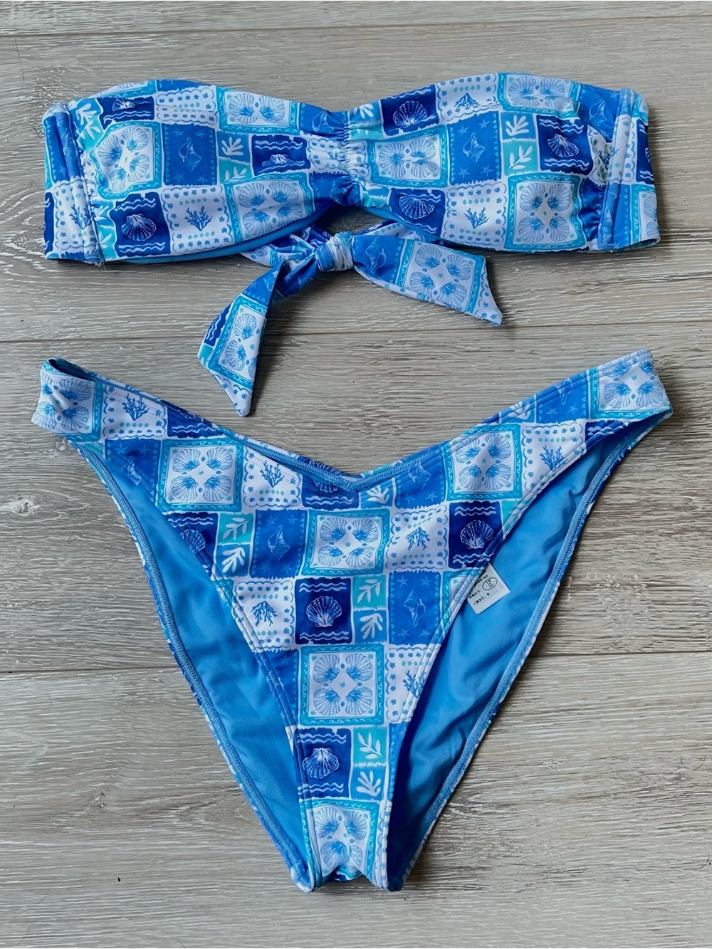 Hollister Blue Patterned Bikini Set